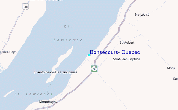 Bonsecours, Quebec Tide Station Location Map