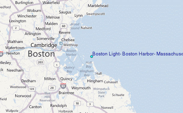 Boston Light, Boston Harbor, Massachusetts Tide Station Location Map