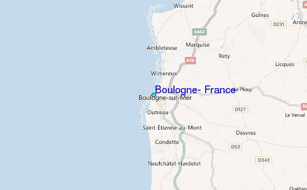 Boulogne, France Tide Station Location Map