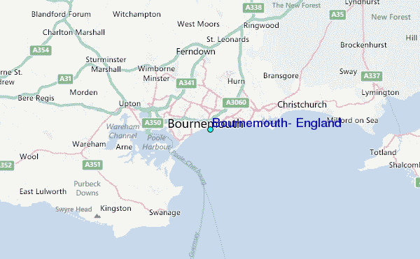 Bournemouth, England Tide Station Location Map