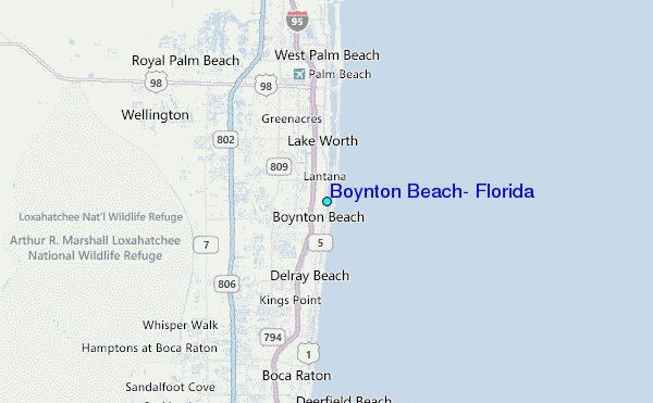 Boynton Beach, Florida Tide Station Location Map