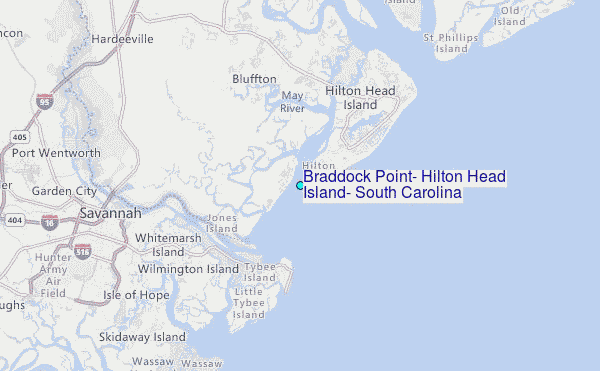 Braddock Point, Hilton Head Island, South Carolina Tide Station Location Map