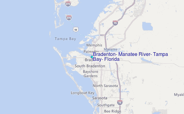 Bradenton, Manatee River, Tampa Bay, Florida Tide Station Location Map