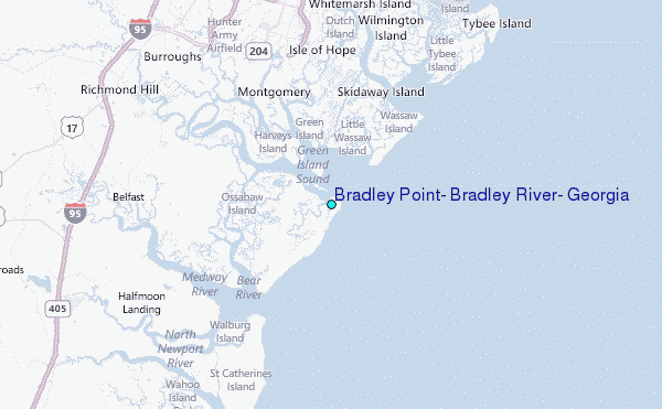 Bradley Point, Bradley River, Georgia Tide Station Location Map