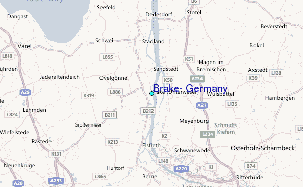 Brake, Germany Tide Station Location Map