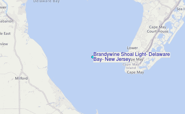 Brandywine Shoal Light, Delaware Bay, New Jersey Tide Station Location Map