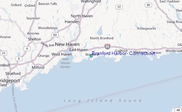 Branford Harbor, Connecticut Tide Station Location Map