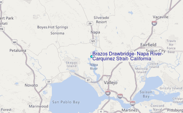 Brazos Drawbridge, Napa River, Carquinez Strait, California Tide Station Location Map