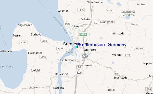 Bremerhaven, Germany Tide Station Location Map