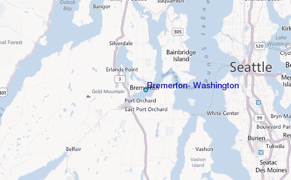 Bremerton, Washington Tide Station Location Map