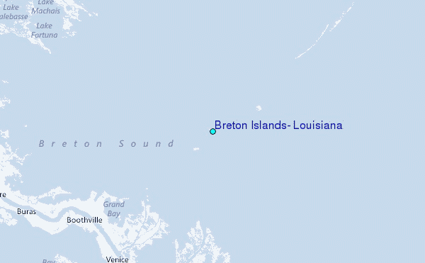 Breton Islands, Louisiana Tide Station Location Map