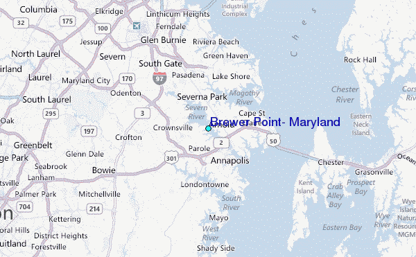 Brewer Point, Maryland Tide Station Location Map