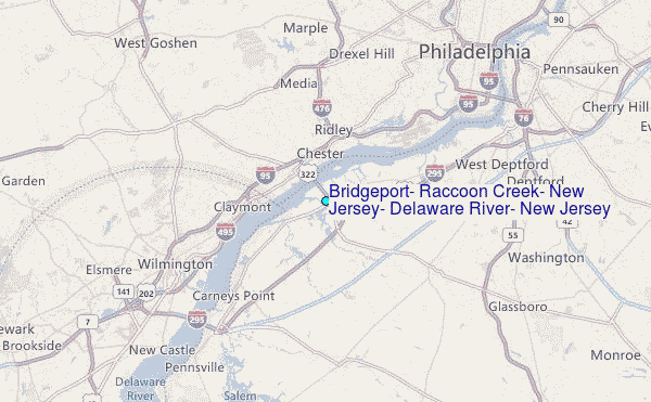 Bridgeport, Raccoon Creek, New Jersey, Delaware River, New Jersey Tide Station Location Map