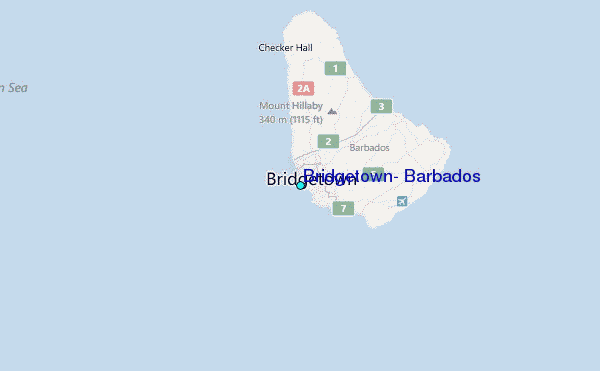 Bridgetown, Barbados Tide Station Location Map