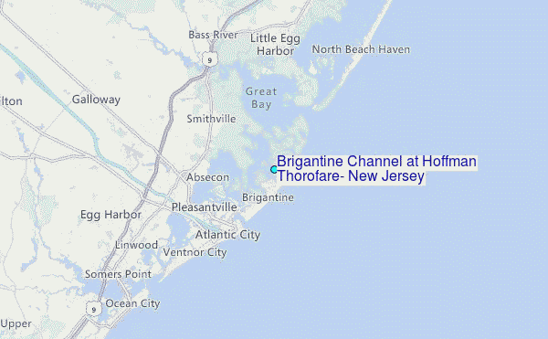 Brigantine Channel at Hoffman Thorofare, New Jersey Tide Station Location Map