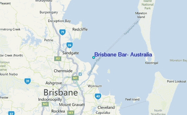 Brisbane Bar, Australia Tide Station Location Map