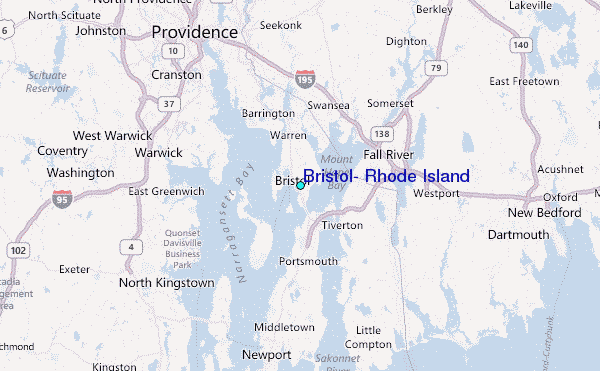 Bristol, Rhode Island Tide Station Location Map