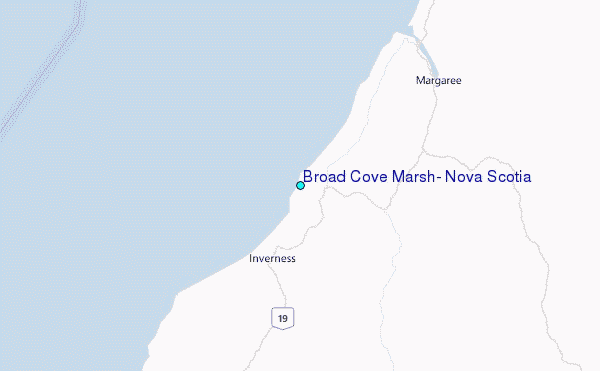 Broad Cove Marsh, Nova Scotia Tide Station Location Map