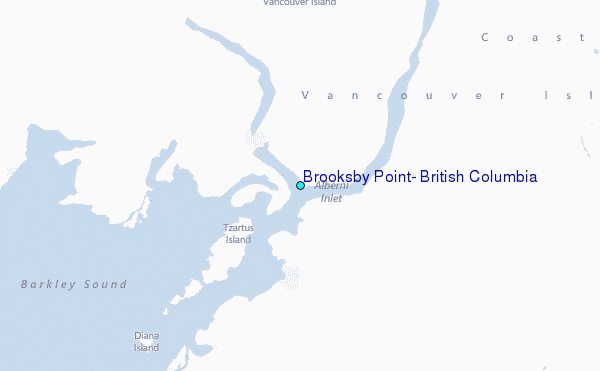 Brooksby Point, British Columbia Tide Station Location Map