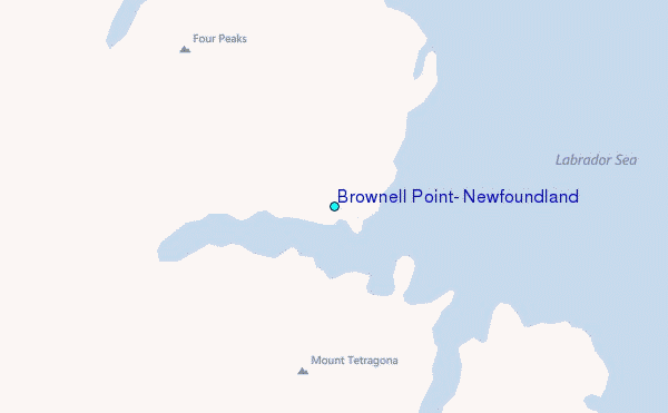 Brownell Point, Newfoundland Tide Station Location Map