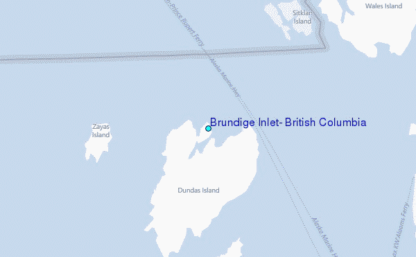 Brundige Inlet, British Columbia Tide Station Location Map