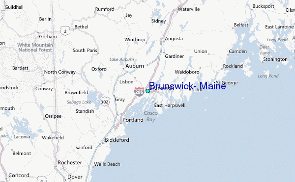 map of brunswick maine Brunswick Maine Tide Station Location Guide map of brunswick maine