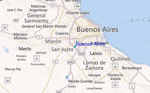 Buenos Aires Tide Station Location Map