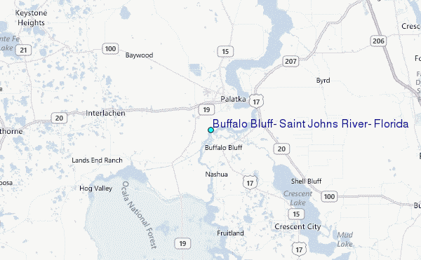 Buffalo Bluff, Saint Johns River, Florida Tide Station Location Map
