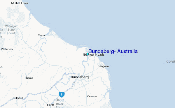 Bundaberg, Australia Tide Station Location Map