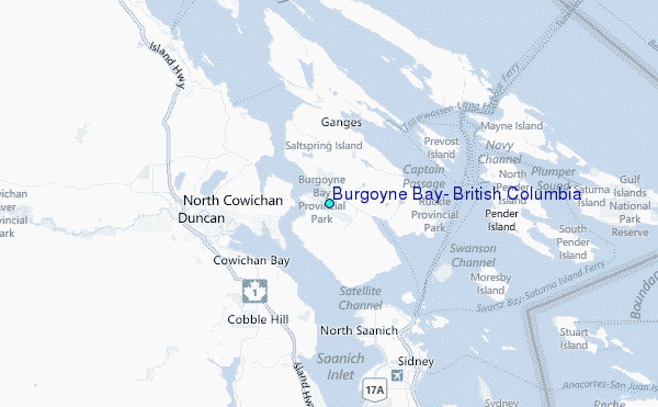 Burgoyne Bay, British Columbia Tide Station Location Map