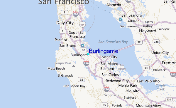 Burlingame Tide Station Location Map