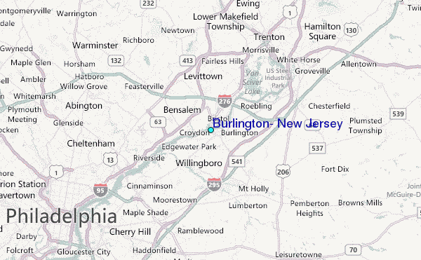 Burlington, New Jersey Tide Station Location Map