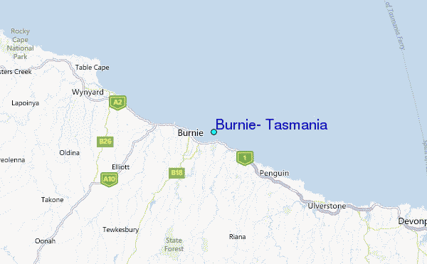 Burnie, Tasmania Tide Station Location Map