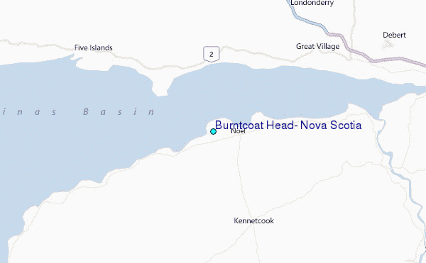 Burntcoat Head, Nova Scotia Tide Station Location Map