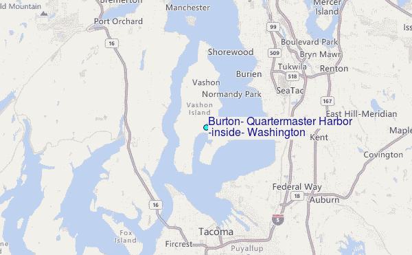 Burton, Quartermaster Harbor (inside), Washington Tide Station Location Map
