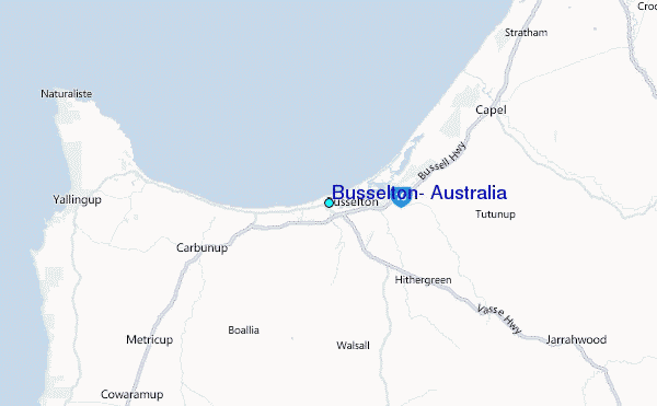 Busselton, Australia Tide Station Location Map