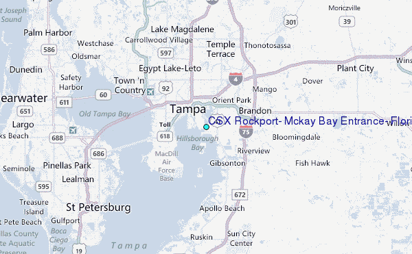 CSX Rockport, Mckay Bay Entrance, Florida Tide Station Location Map