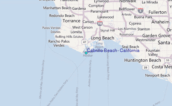 Cabrillo Beach, California Tide Station Location Map