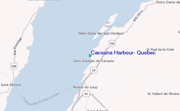 Cacouna Harbour, Quebec Tide Station Location Map