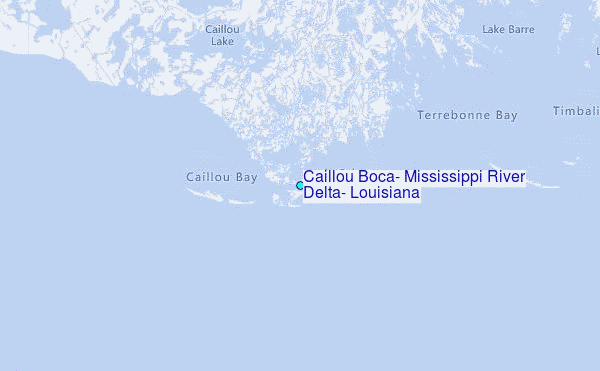 Caillou Boca, Mississippi River Delta, Louisiana Tide Station Location Map