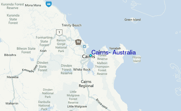 Cairns, Australia Tide Station Location Map