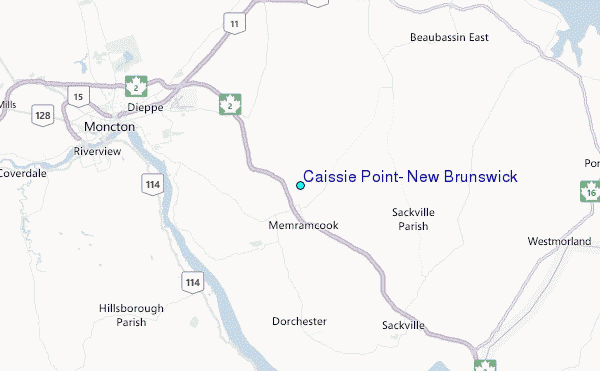 Caissie Point, New Brunswick Tide Station Location Map
