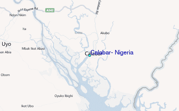 Calabar, Nigeria Tide Station Location Map