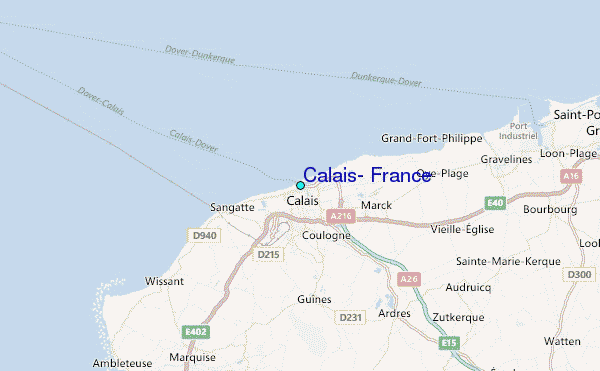 Calais, France Tide Station Location Map
