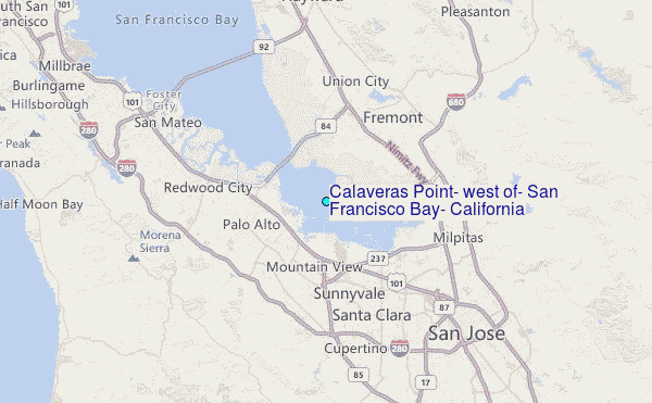 Calaveras Point, west of, San Francisco Bay, California Tide Station Location Map