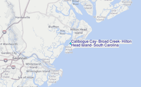 Calibogue Cay, Broad Creek, Hilton Head Island, South Carolina Tide Station Location Map