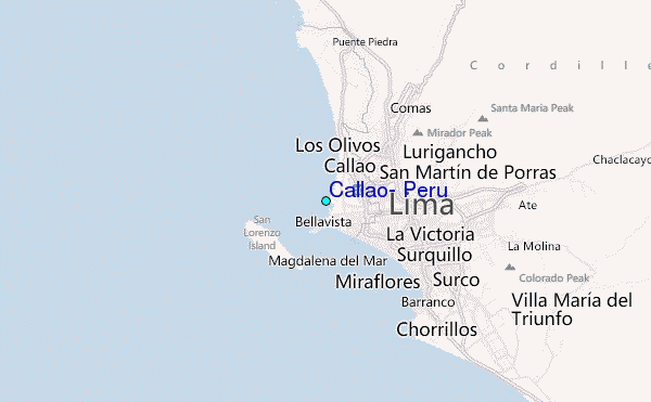 Callao, Peru Tide Station Location Map