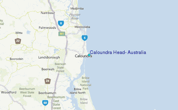 Caloundra Head, Australia Tide Station Location Map