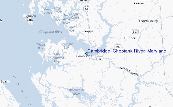 Cambridge, Choptank River, Maryland Tide Station Location Map