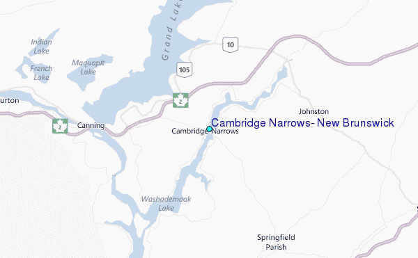 Cambridge Narrows, New Brunswick Tide Station Location Map